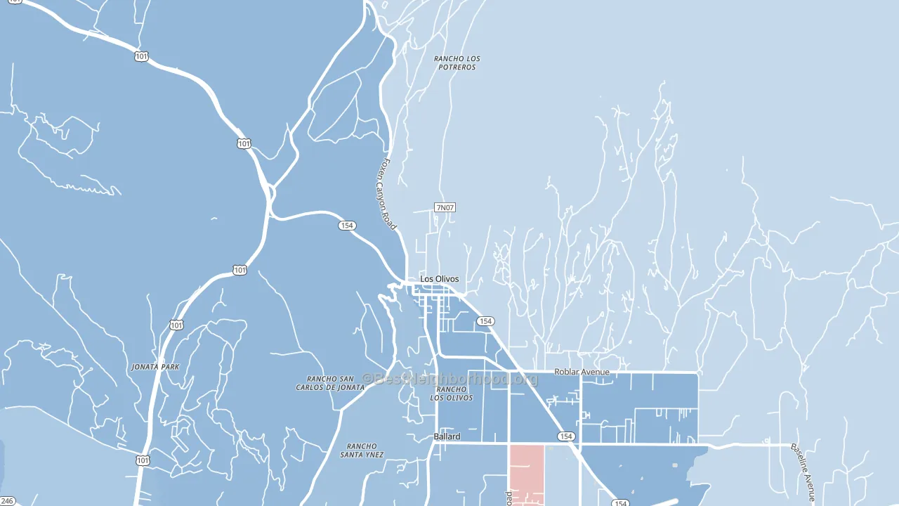 93441, CA block-group political-lean map