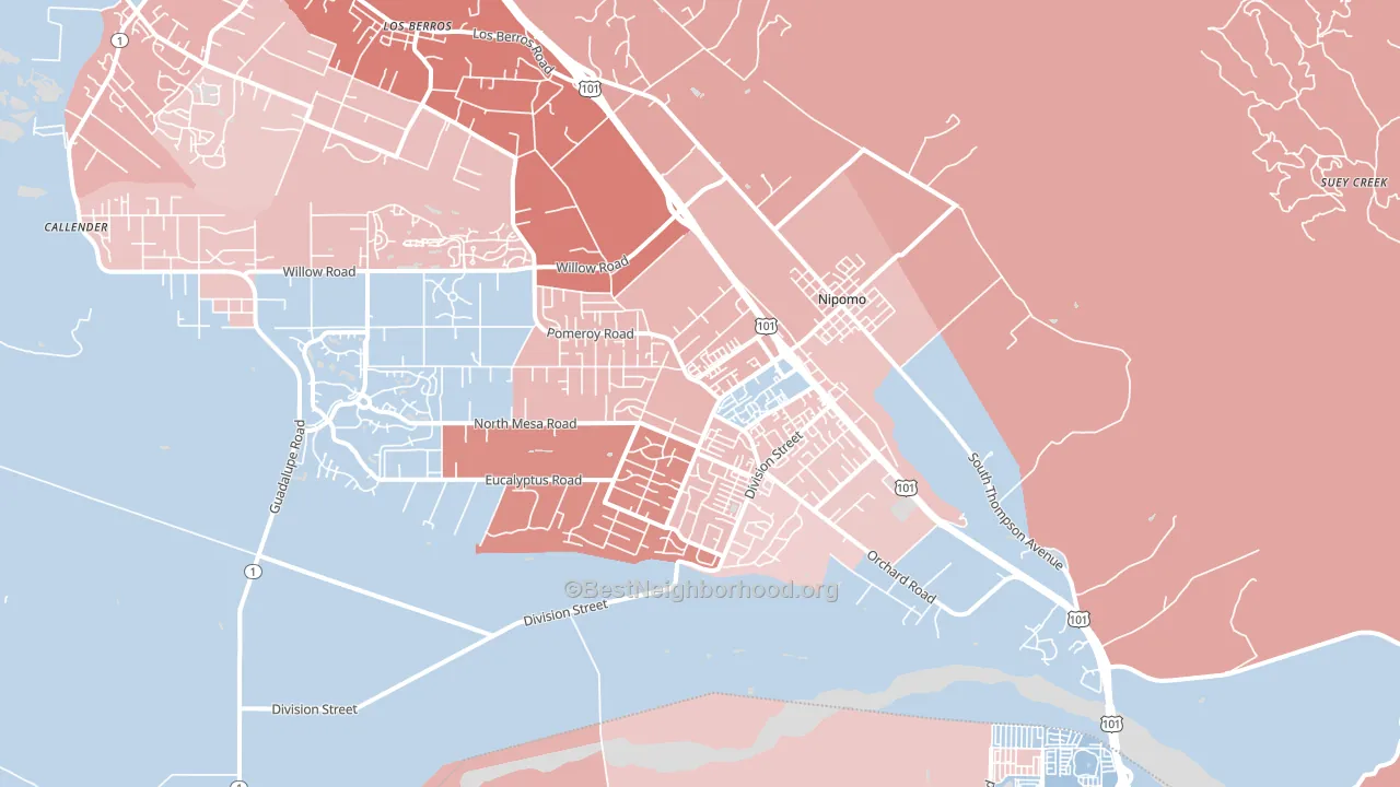 93444, CA block-group political-lean map