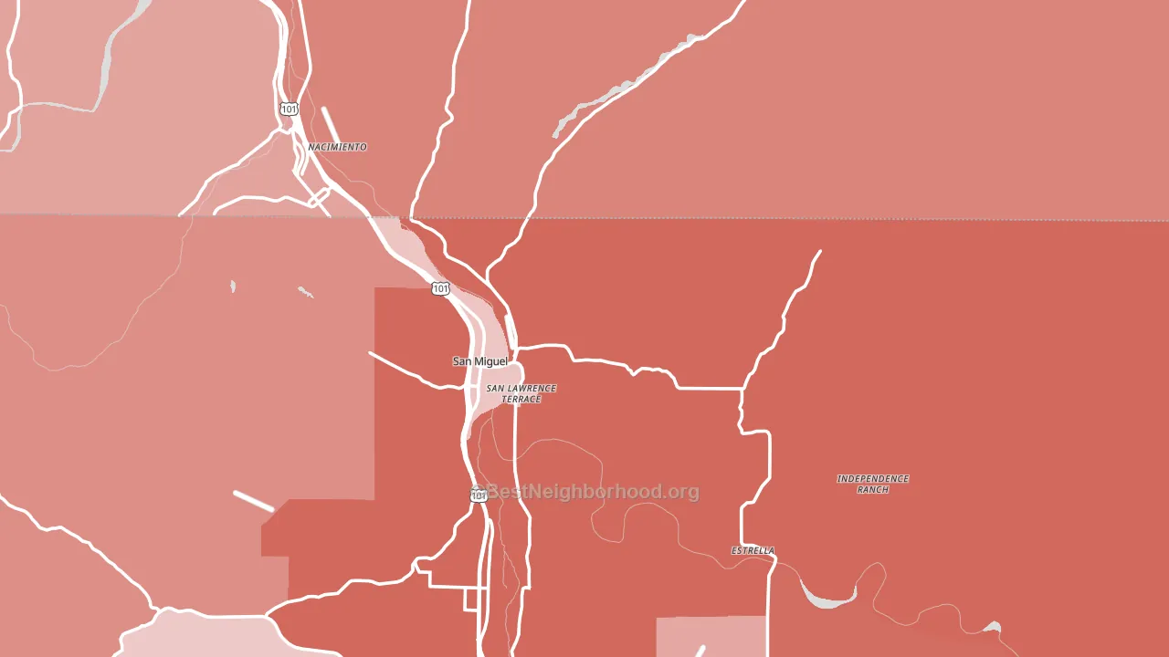 93451, CA block-group political-lean map