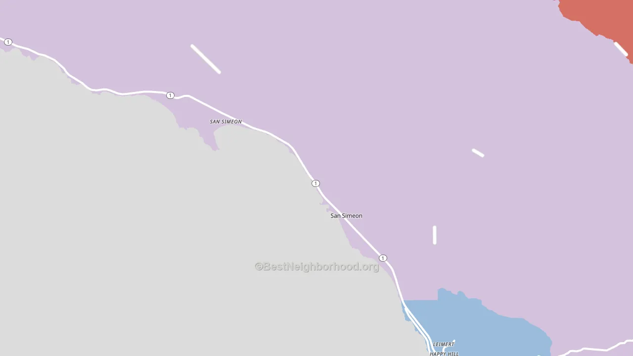 93452, CA block-group political-lean map