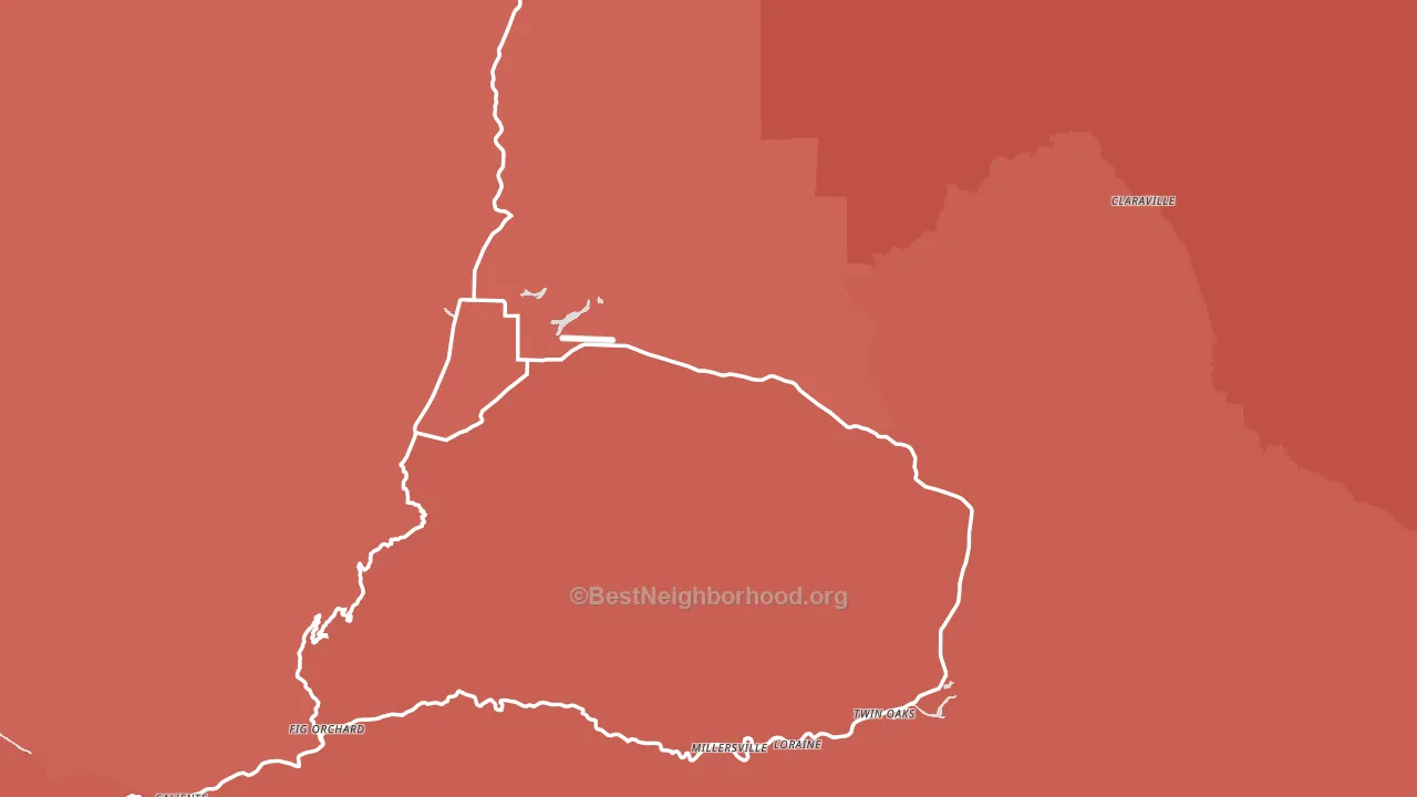 93518, CA block-group political-lean map