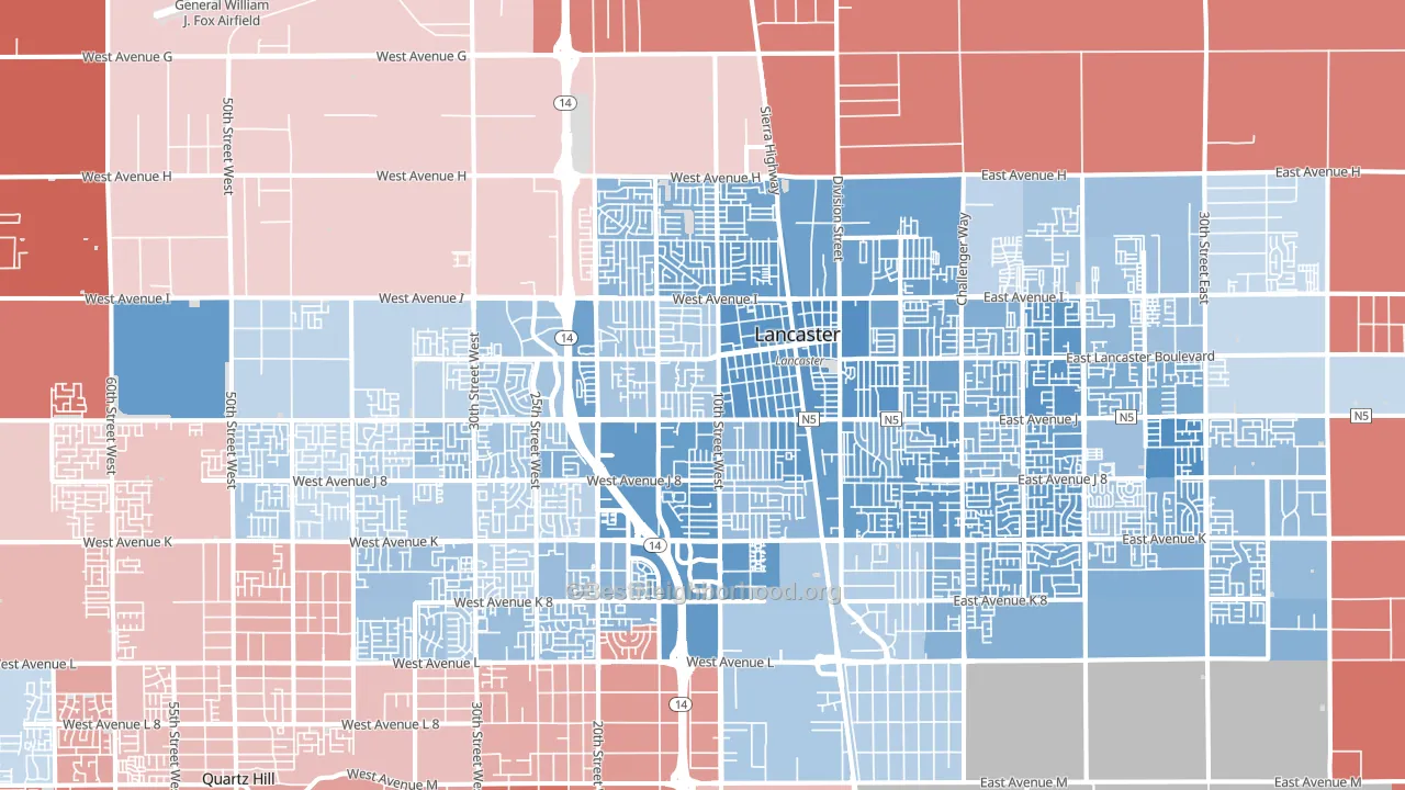 93534, CA block-group political-lean map