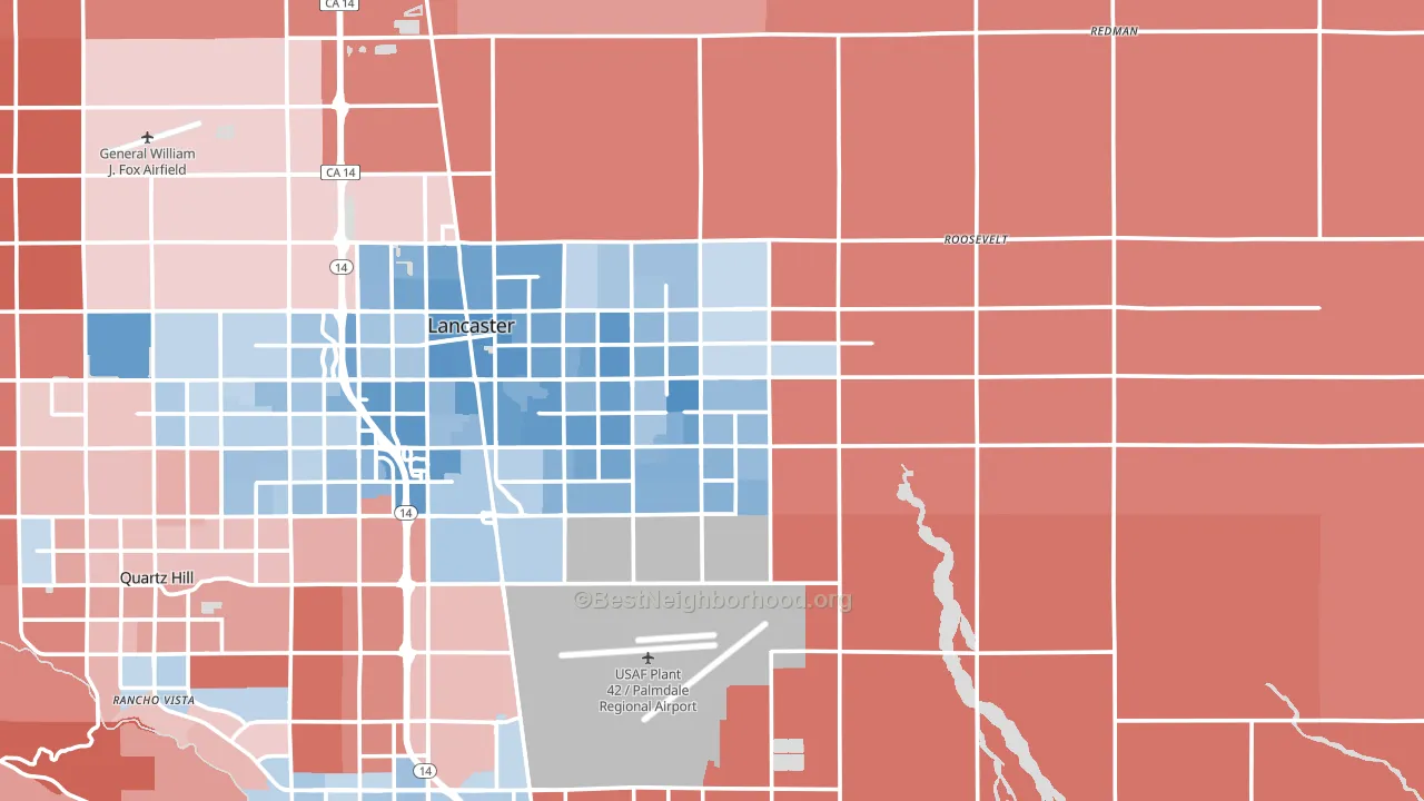 93535, CA block-group political-lean map