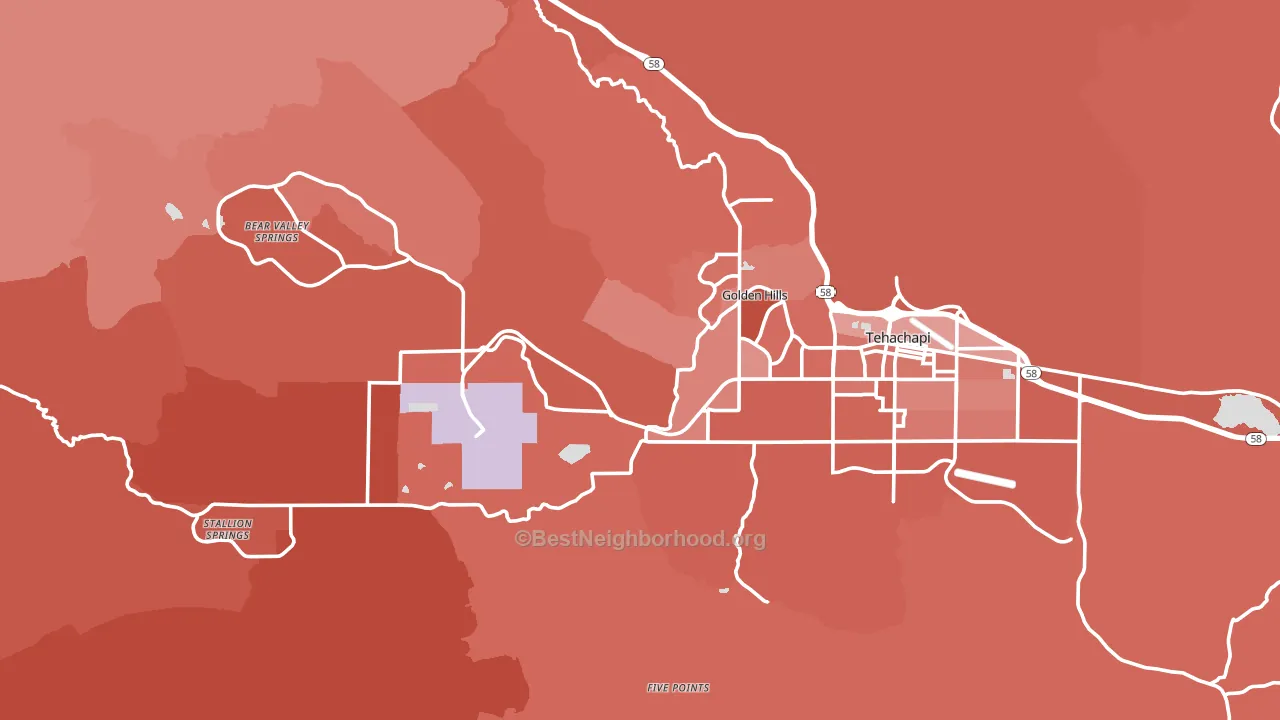 93561, CA block-group political-lean map