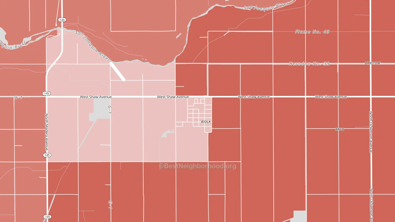 93606, CA block-group political-lean map