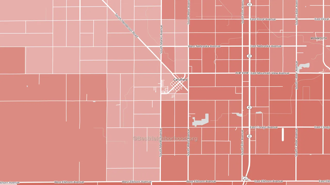 93609, CA block-group political-lean map