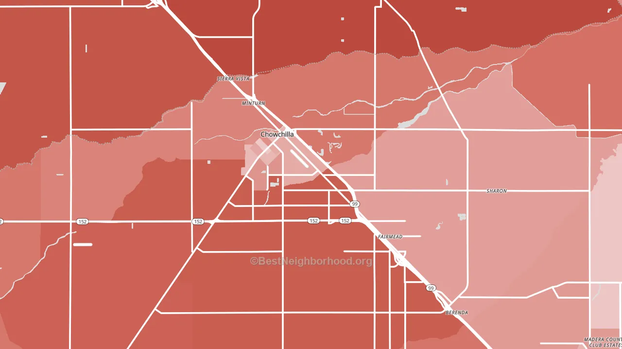 93610, CA block-group political-lean map