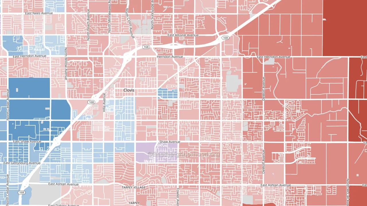 93611, CA block-group political-lean map