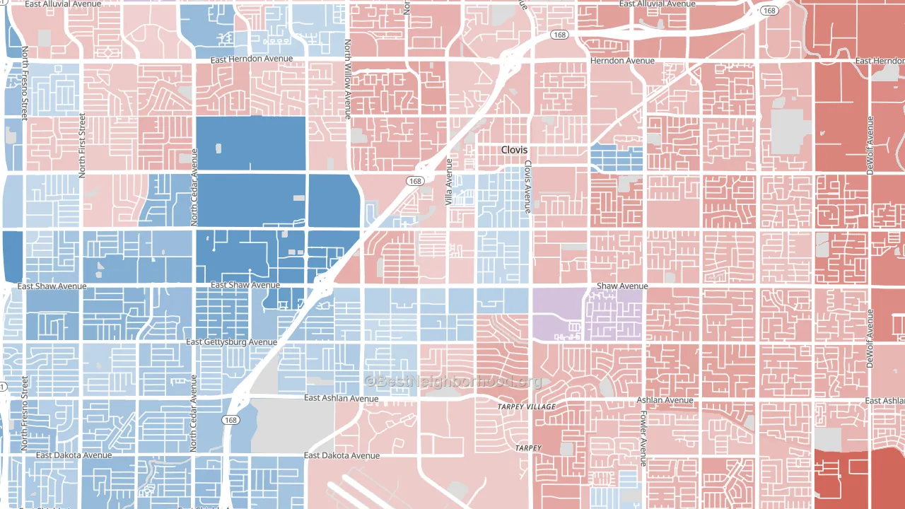 93612, CA block-group political-lean map