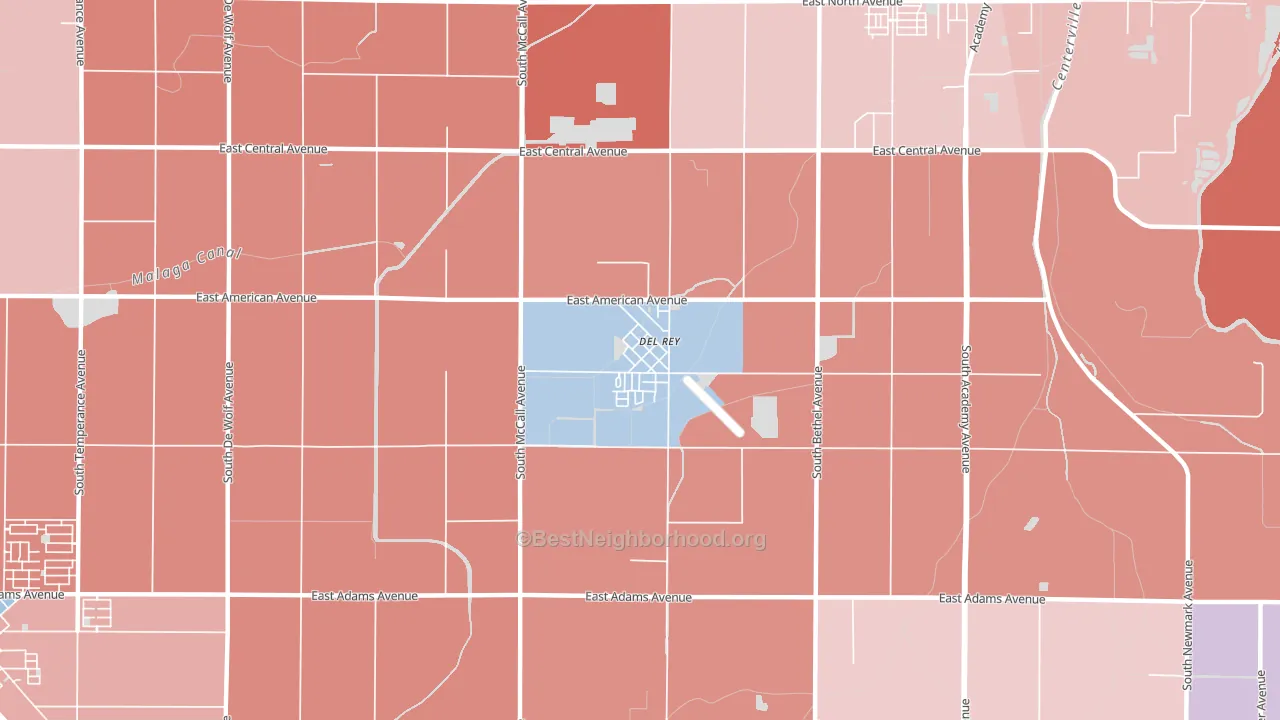 93616, CA block-group political-lean map