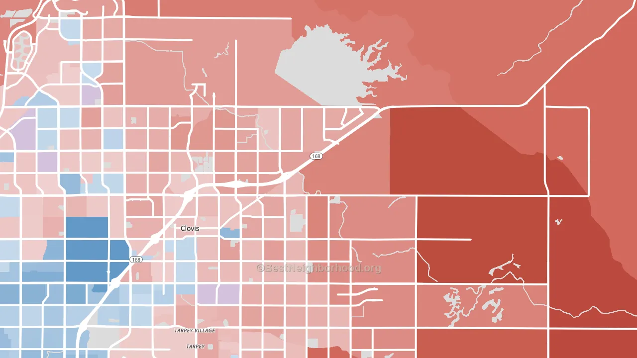 93619, CA block-group political-lean map