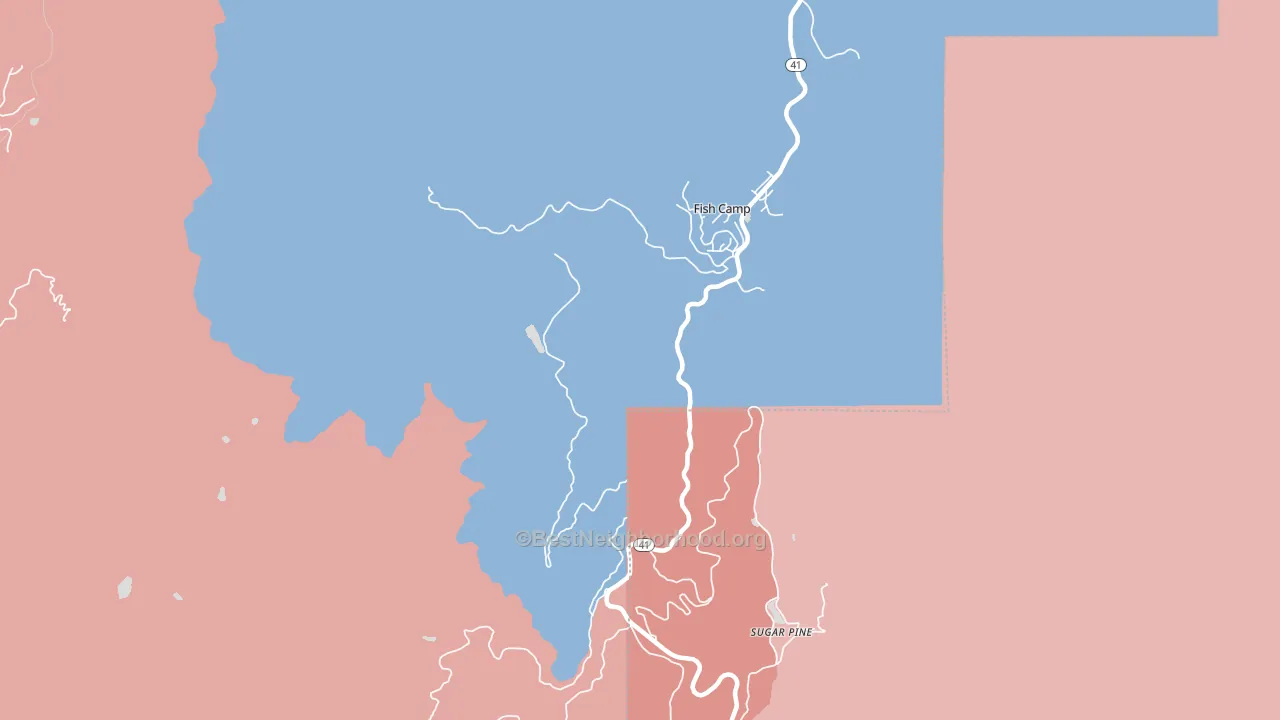 93623, CA block-group political-lean map