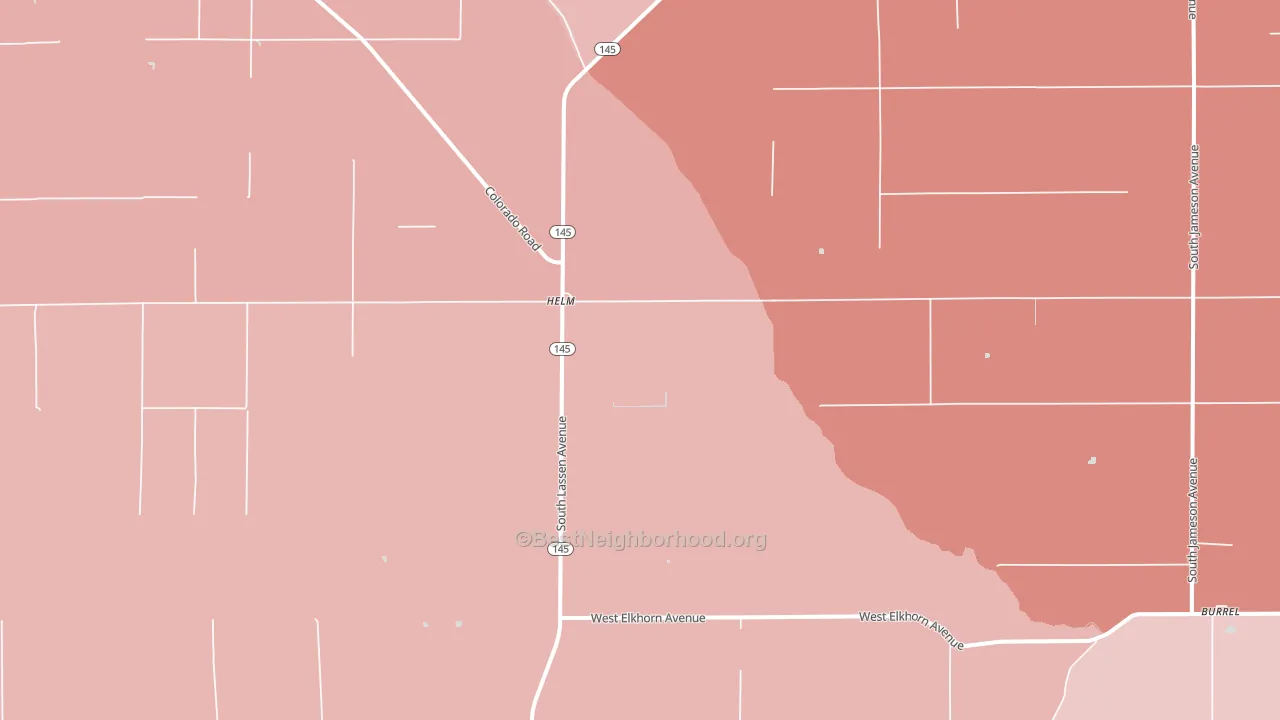 93627, CA block-group political-lean map