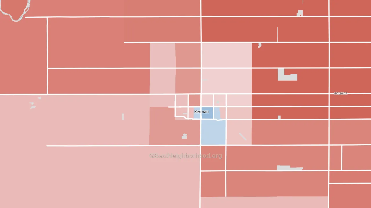 93630, CA block-group political-lean map