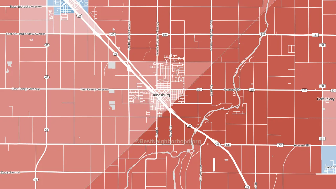 93631, CA block-group political-lean map