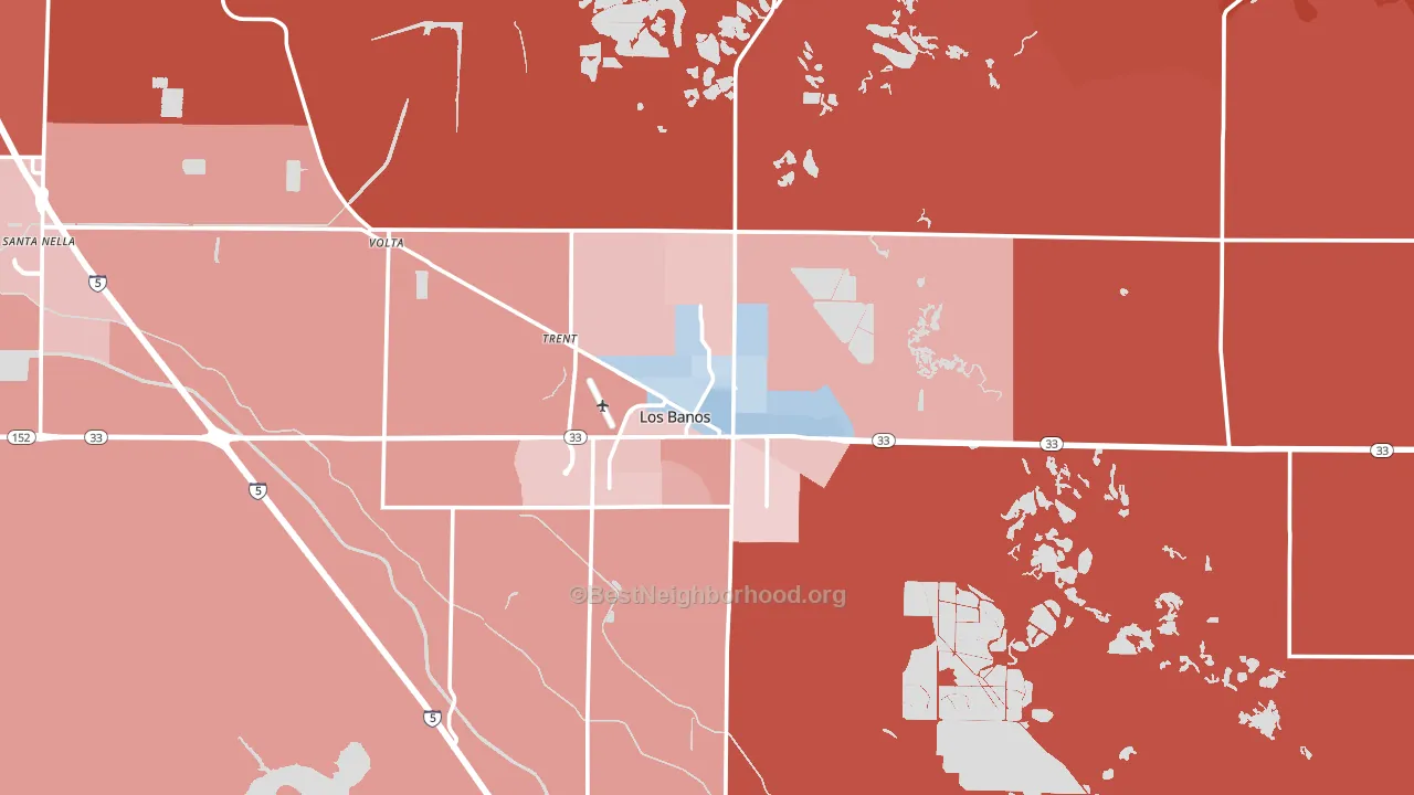 93635, CA block-group political-lean map