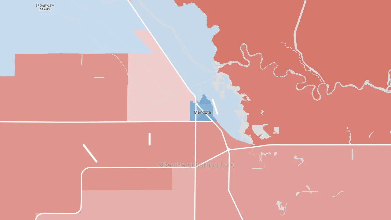 93640, CA block-group political-lean map