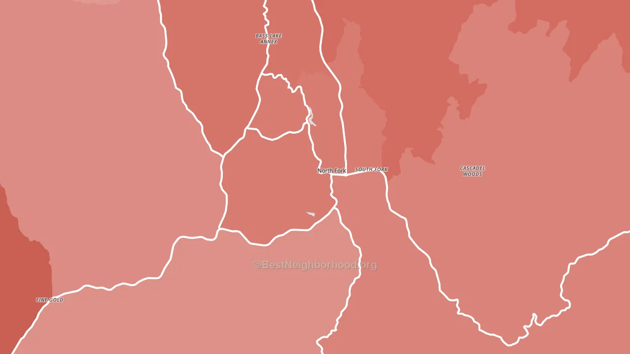 93643, CA block-group political-lean map