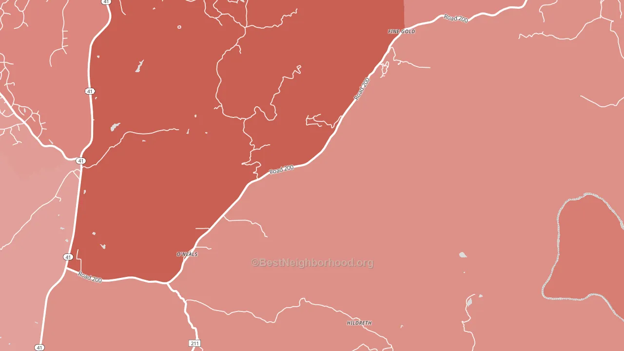 93645, CA block-group political-lean map