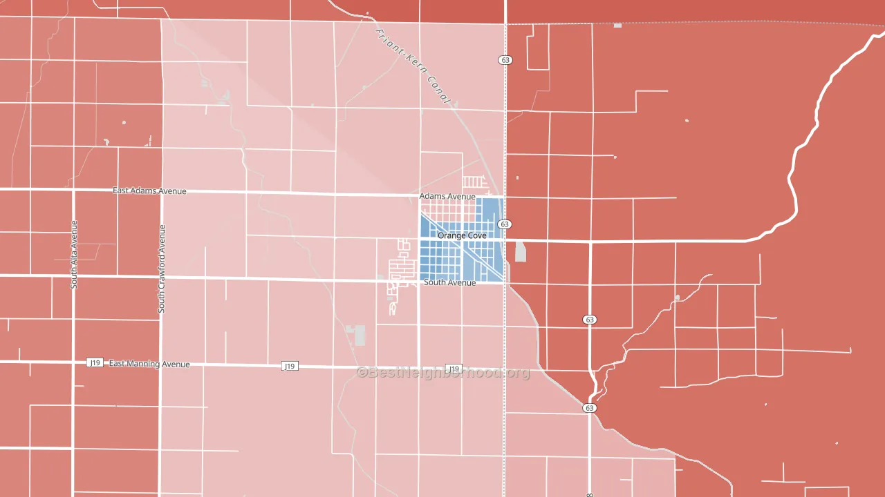 93646, CA block-group political-lean map