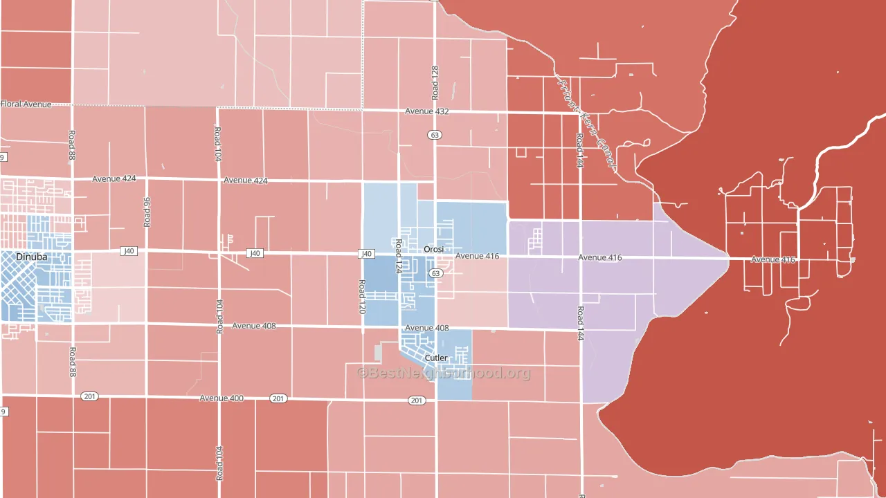 93647, CA block-group political-lean map