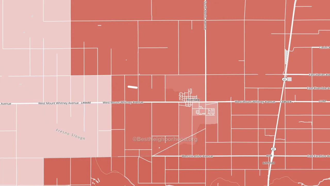 93656, CA block-group political-lean map