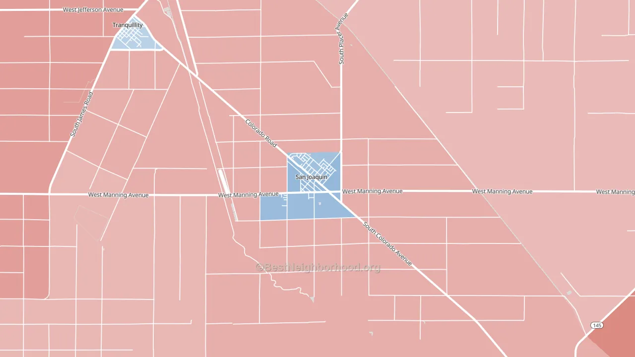 93660, CA block-group political-lean map