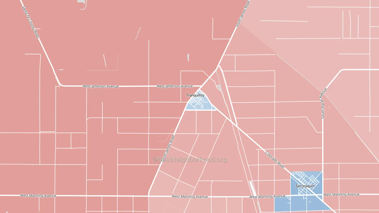 93668, CA block-group political-lean map