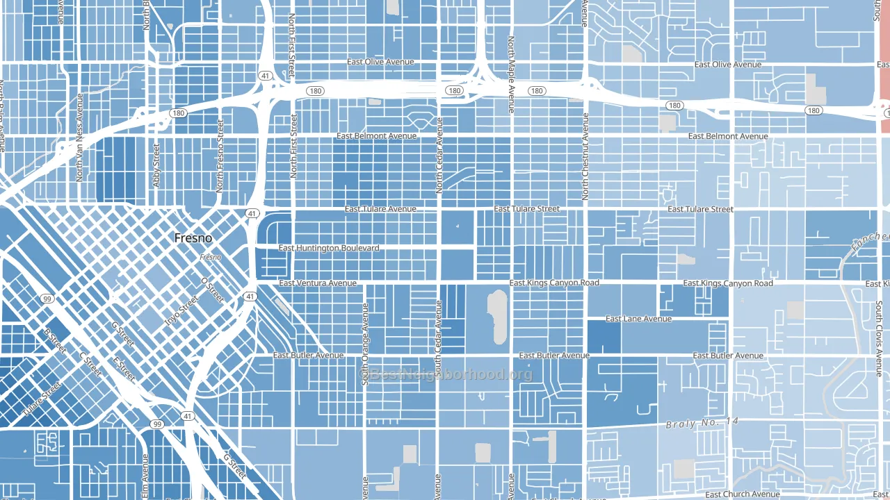 93702, CA block-group political-lean map