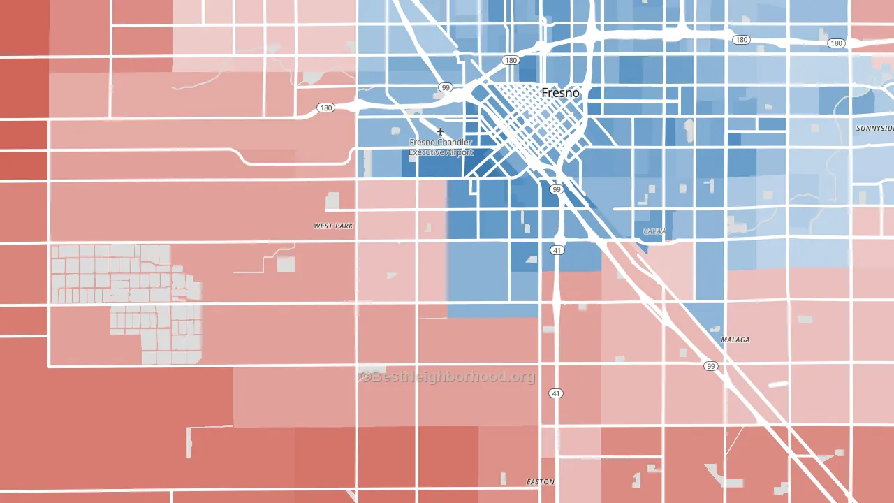 93706, CA block-group political-lean map
