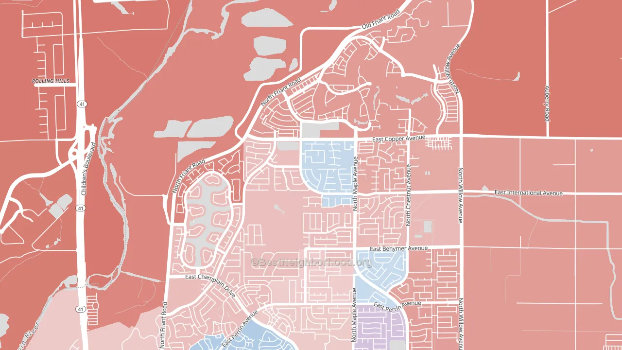 93730, CA block-group political-lean map