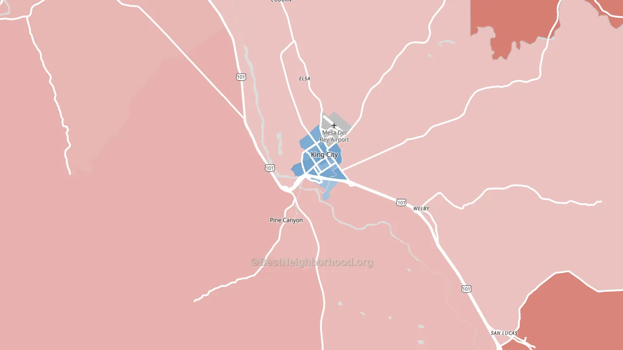 93930, CA block-group political-lean map