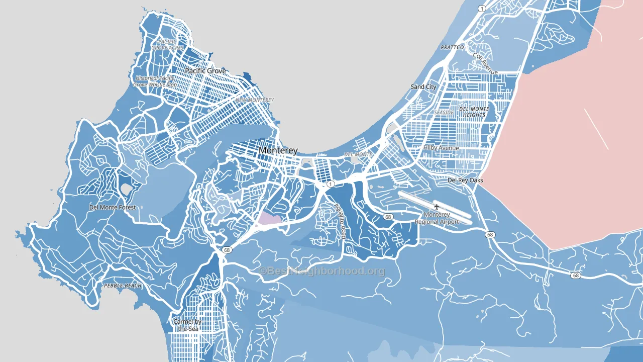93940, CA block-group political-lean map