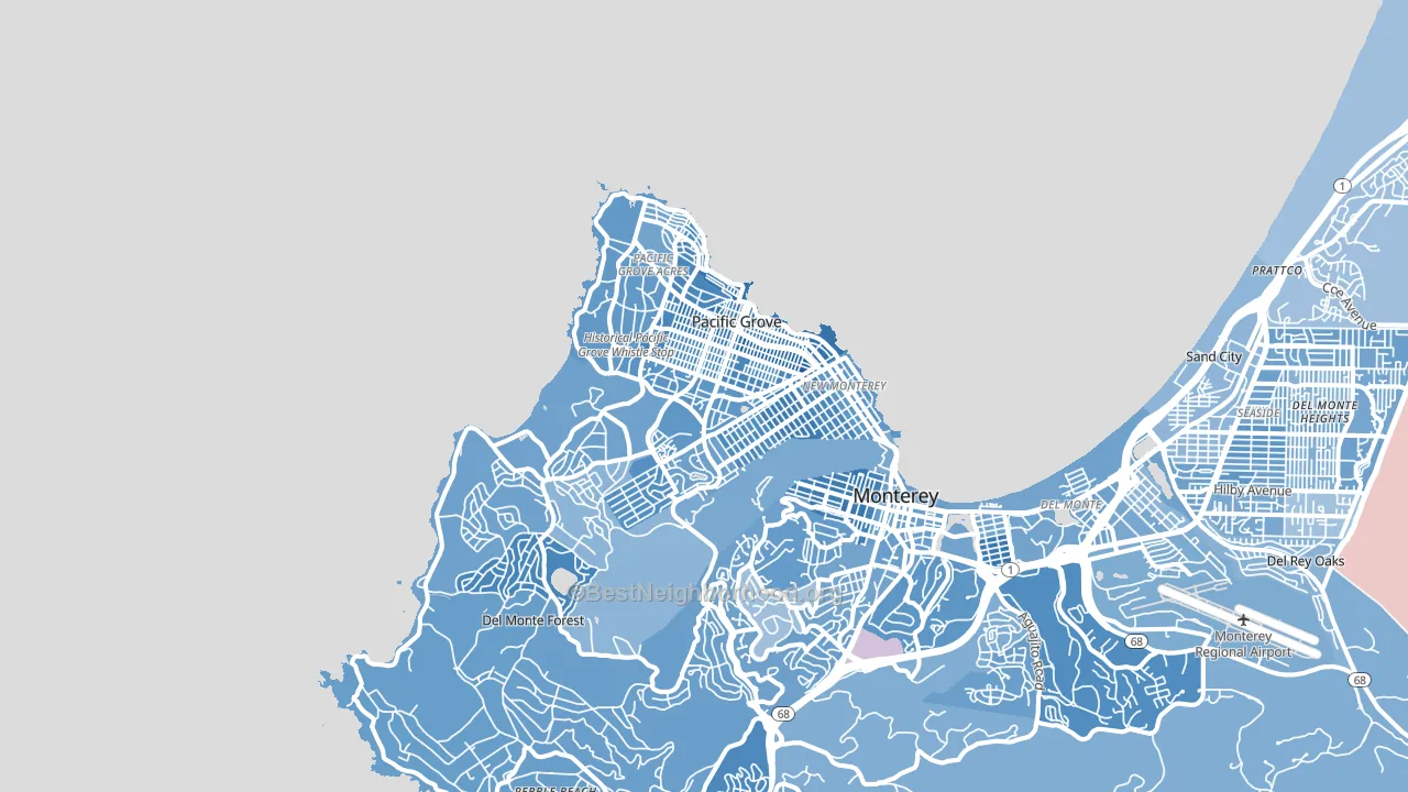 93950, CA block-group political-lean map
