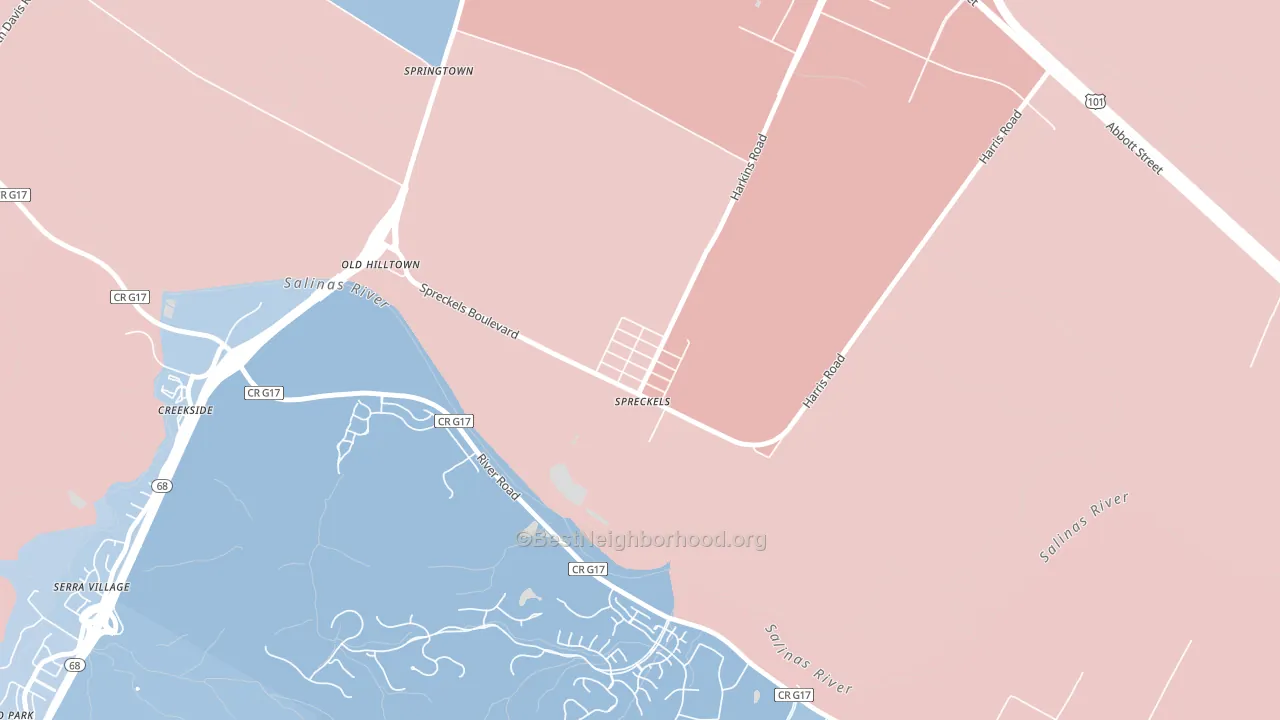 93962, CA block-group political-lean map