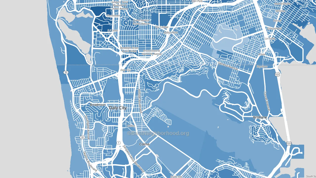 94014, CA block-group political-lean map