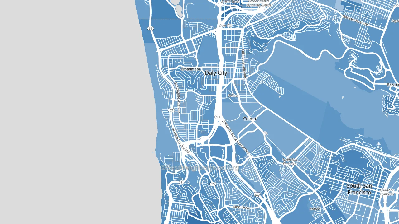 94015, CA block-group political-lean map