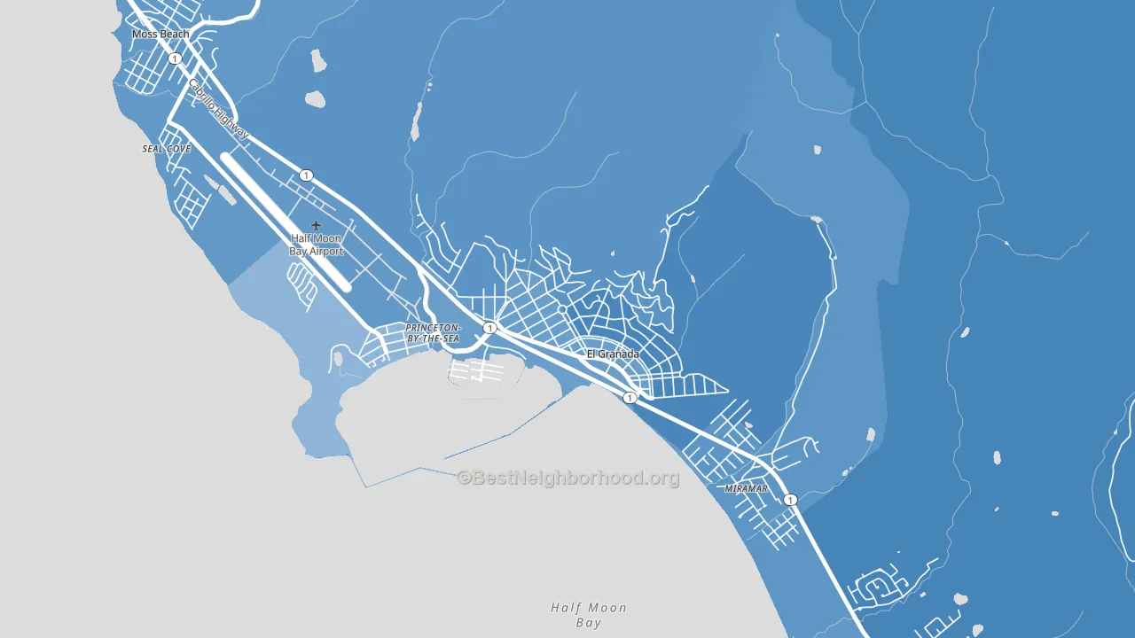 94018, CA block-group political-lean map