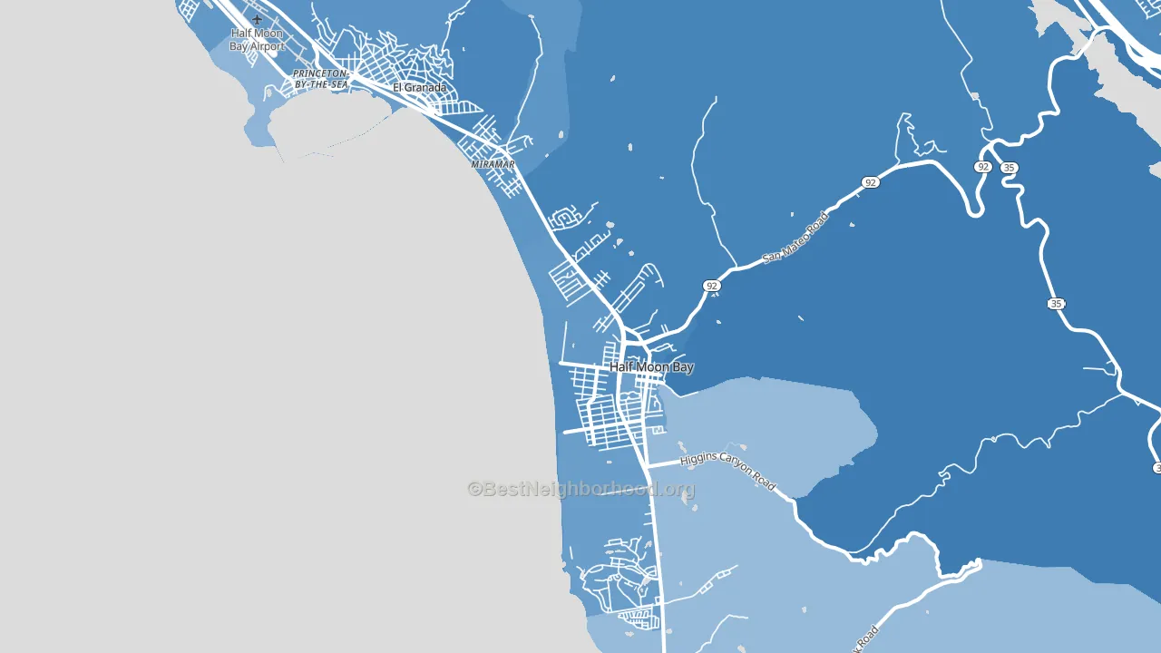 94019, CA block-group political-lean map