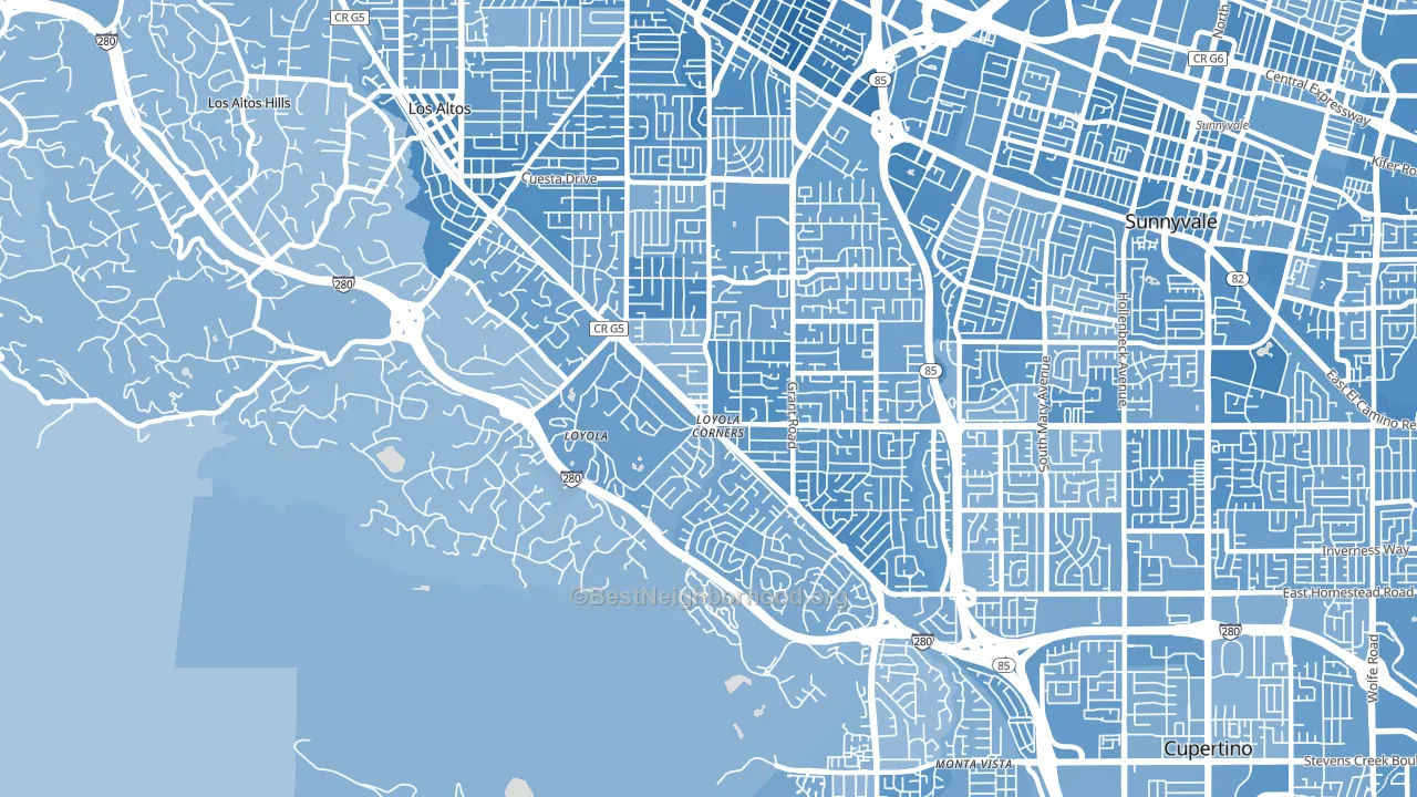 94024, CA block-group political-lean map