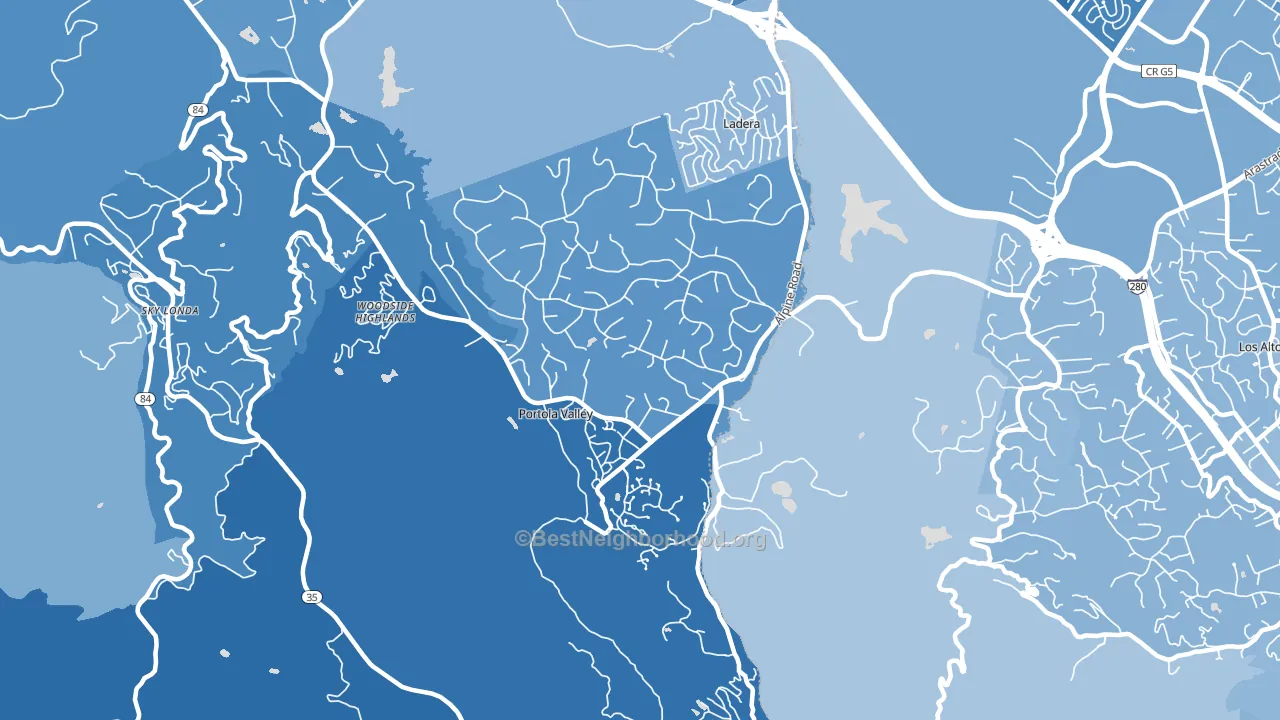 94028, CA block-group political-lean map