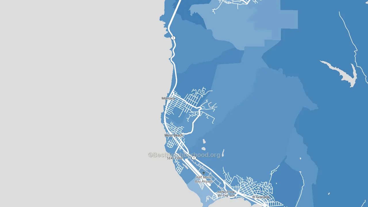 94037, CA block-group political-lean map