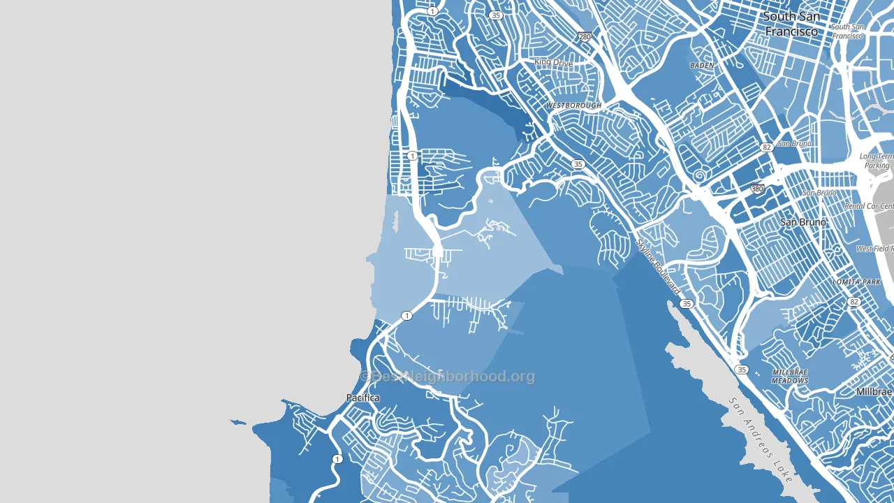 94044, CA block-group political-lean map