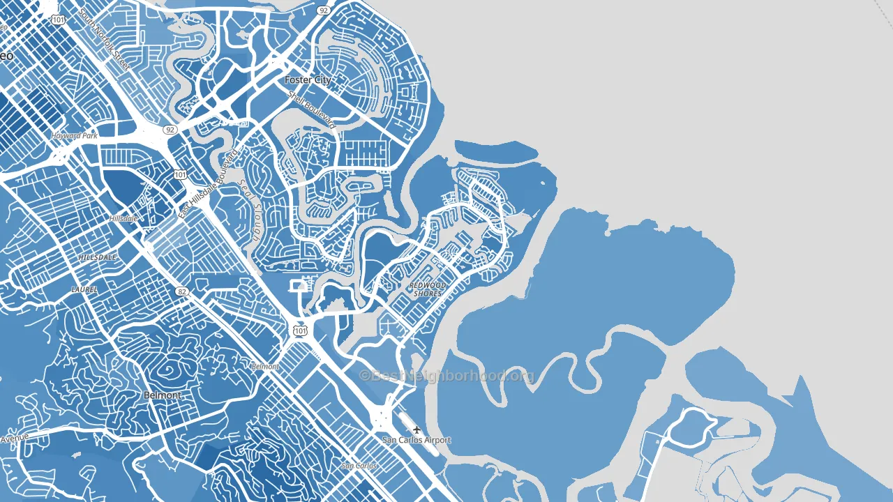 94065, CA block-group political-lean map