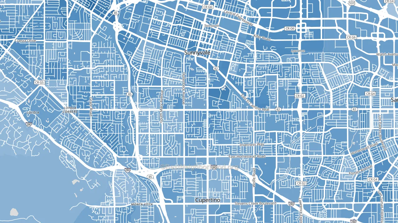 94087, CA block-group political-lean map