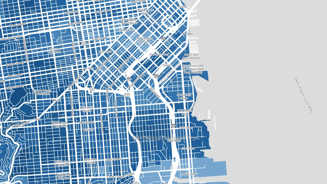 94107, CA block-group political-lean map