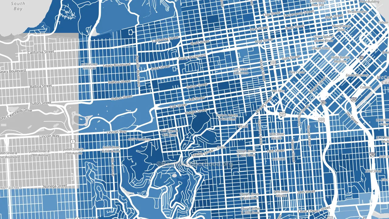 94117, CA block-group political-lean map
