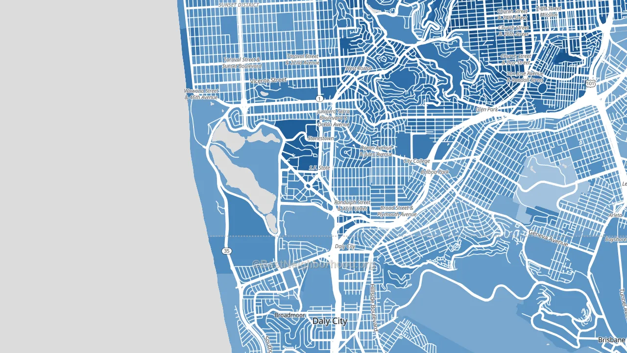 94132, CA block-group political-lean map