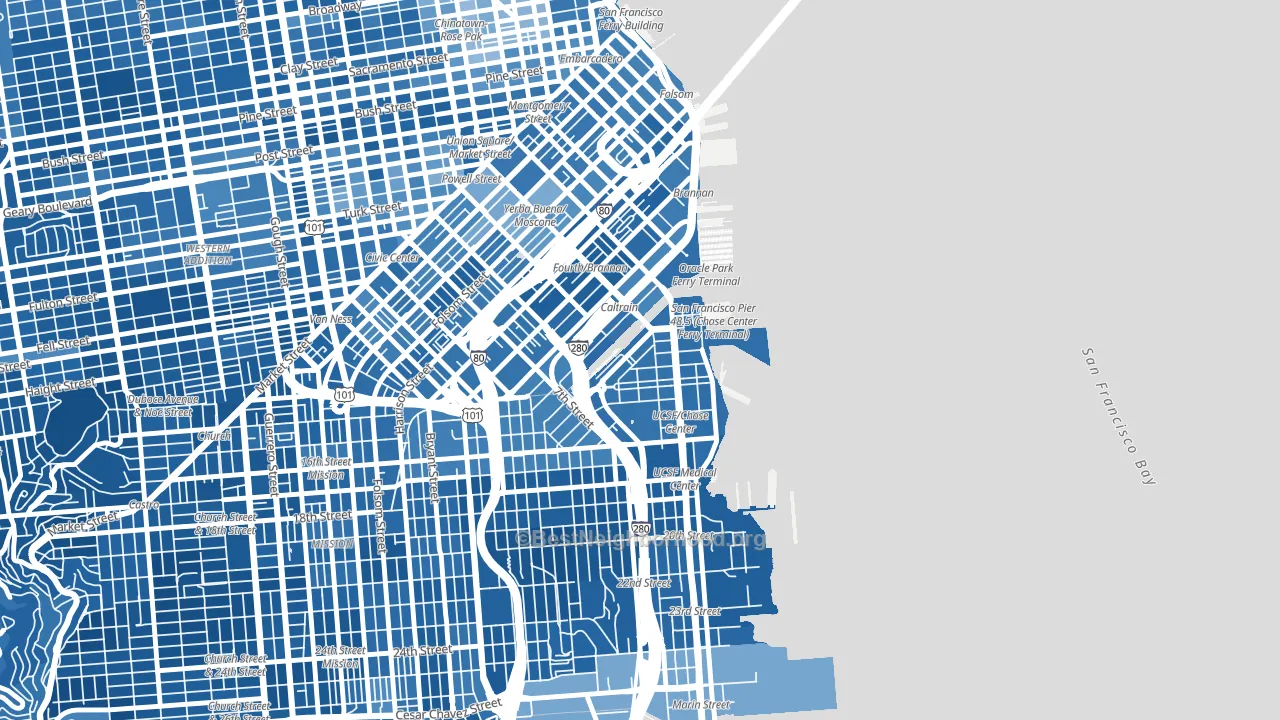 94158, CA block-group political-lean map