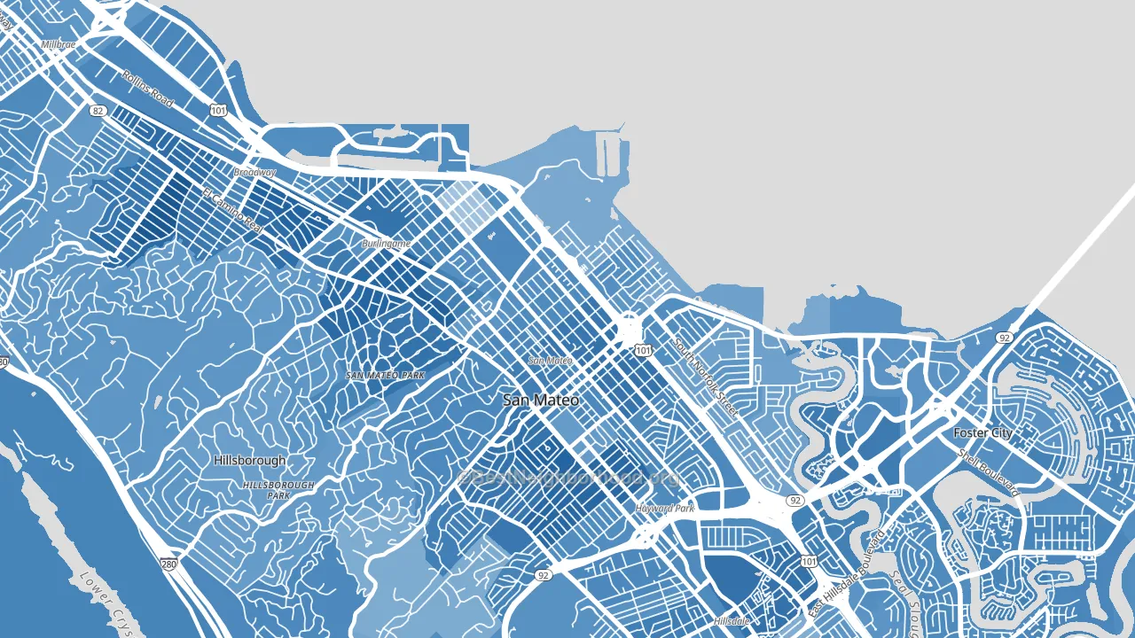 94401, CA block-group political-lean map